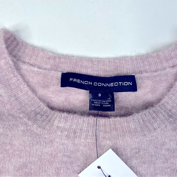 French Connection Wool Blend Ruffle Sleeve Blush Pink Sweater Sz S - Picture 5 of 7